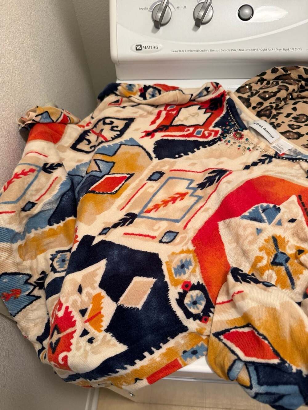 Alfred Dunner Pullover Sweater Size L Aztec Southwestern